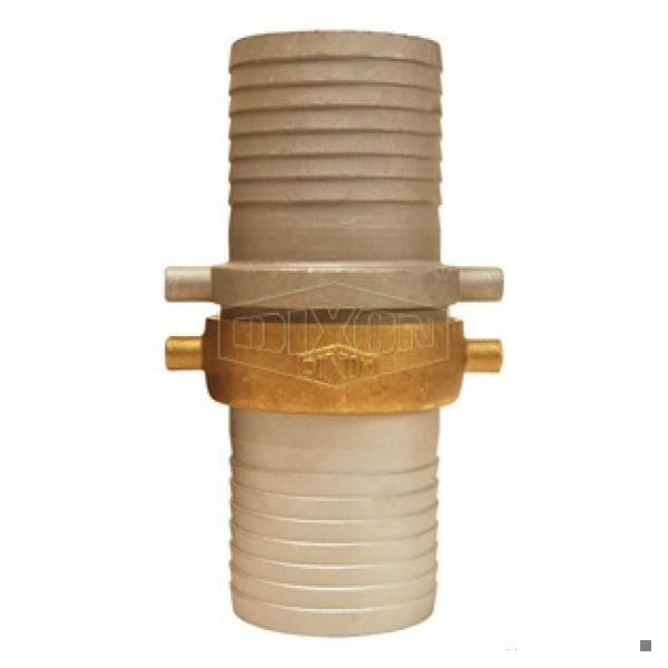 King Short Shank Suction Coupling with Brass Nut, 2-1/2 in Nominal, NPSM End Style, 6-5/8 in L, Dom